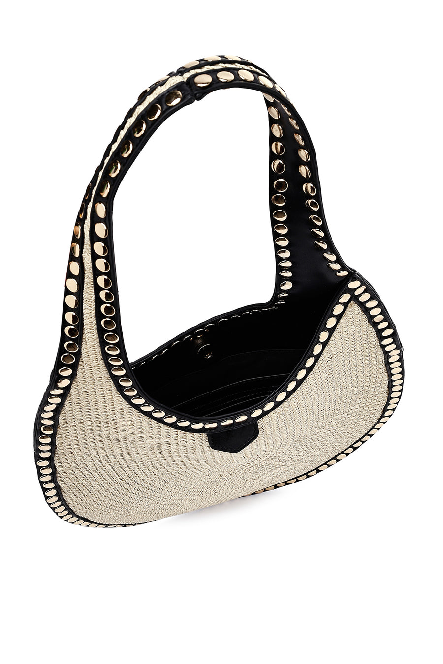 Women's Beige Straw Shoulder Bag