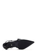 Women's Black Open Back Thin Heeled Shoes | Derimod