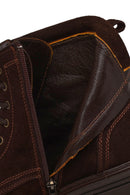 Male Brown Lace-Up Zip Closure Thick-Soled Suede Casual Boots | Derimod
