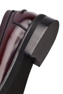 Women's Burgundy Leather Masculine Loafer | Derimod
