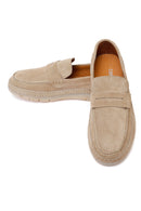 Men's Beige Chunky Suede Leather Loafers | Derimod