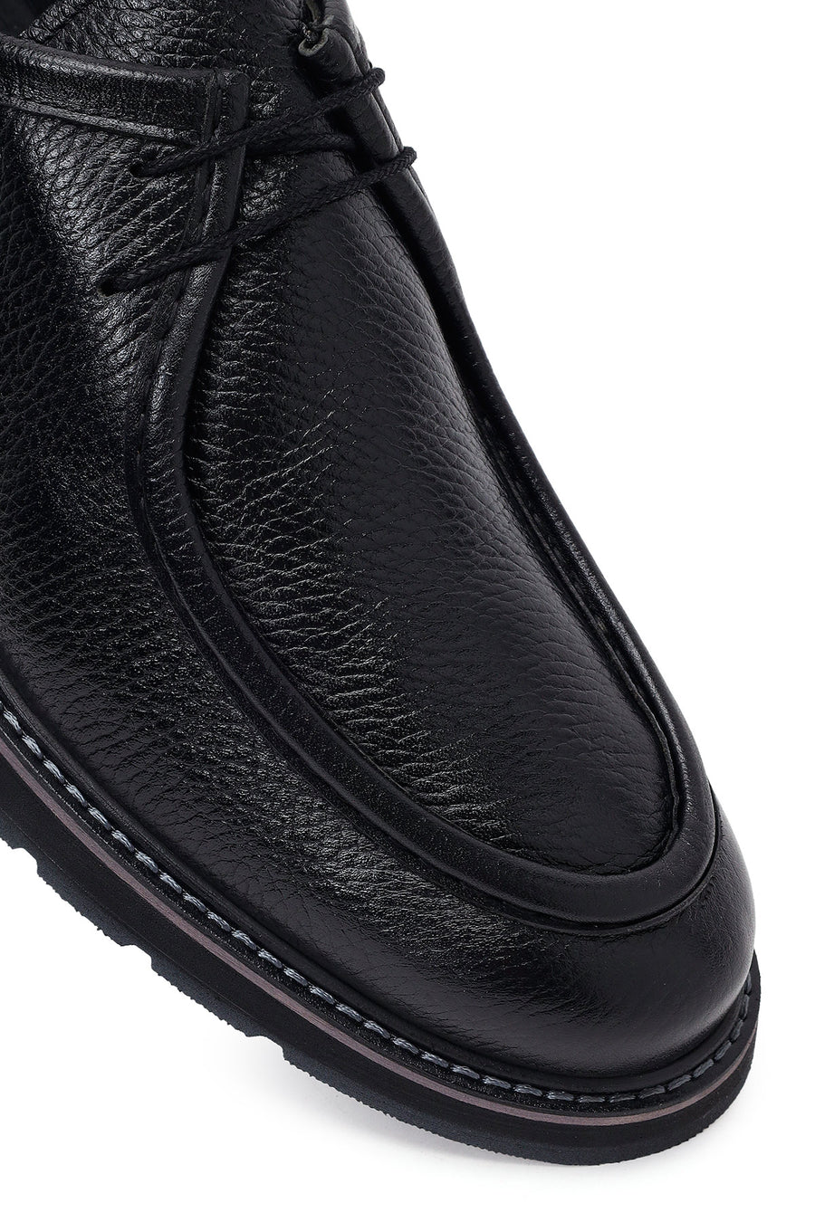 Male Black Lace-Up Leather Casual Shoes