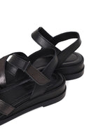 Women’s Black Ankle-Strap Leather Sandals | Derimod