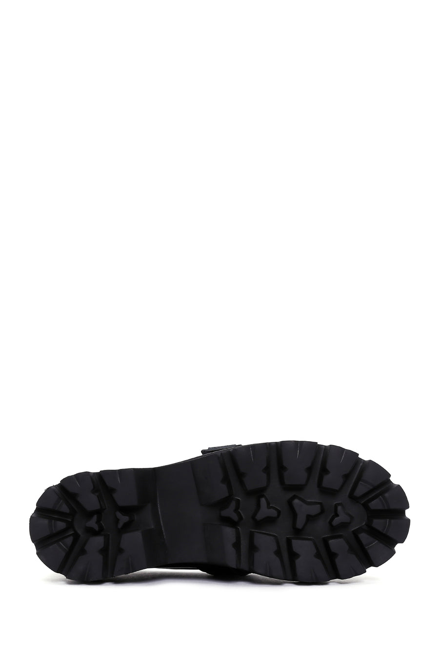 Women's Black Leather Thick Soled Patent Leather Casual Loafer