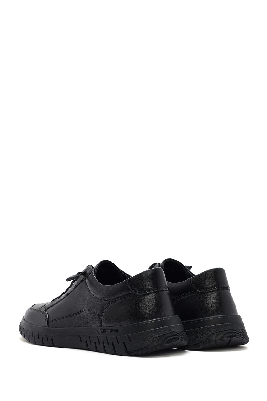 
Men's Black Lace-Up Leather Casual Shoes
