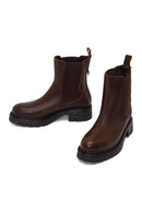 Woman Brown Thick-Soled Leather Chelsea Boots | Derimod