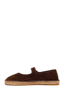 Women's Brown Strap Suede Leather Espadrilles | Derimod