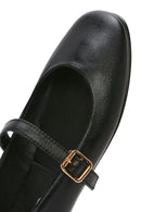 Women's Black Banded Leather Ballerinas | Derimod