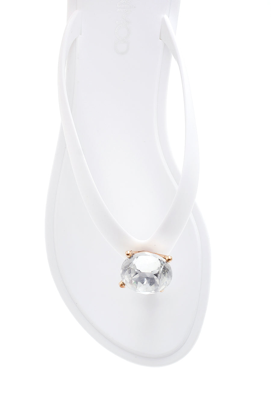 Women's White Stone Flip Flops