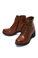 Women's Tan Leather Heeled Boots | Derimod