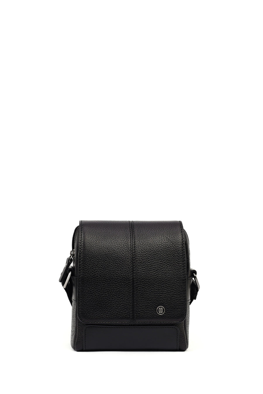 Male Black Leather Messenger Bag
