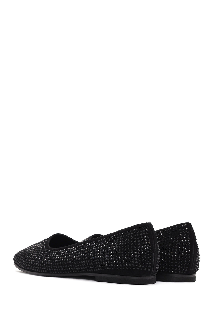 Women's Black Stone Leather Ballerinas