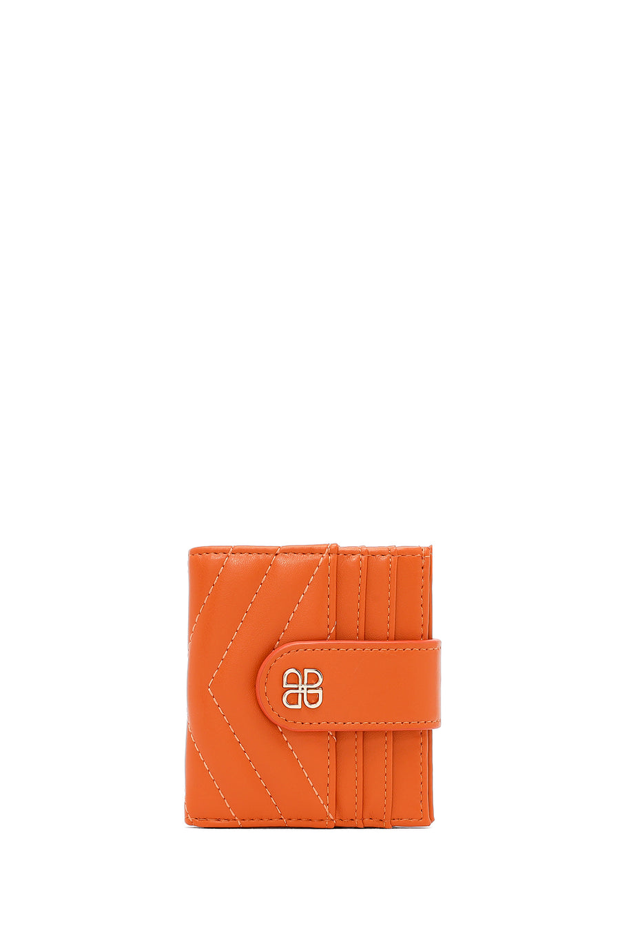 Woman Orange Quilted Card Holder