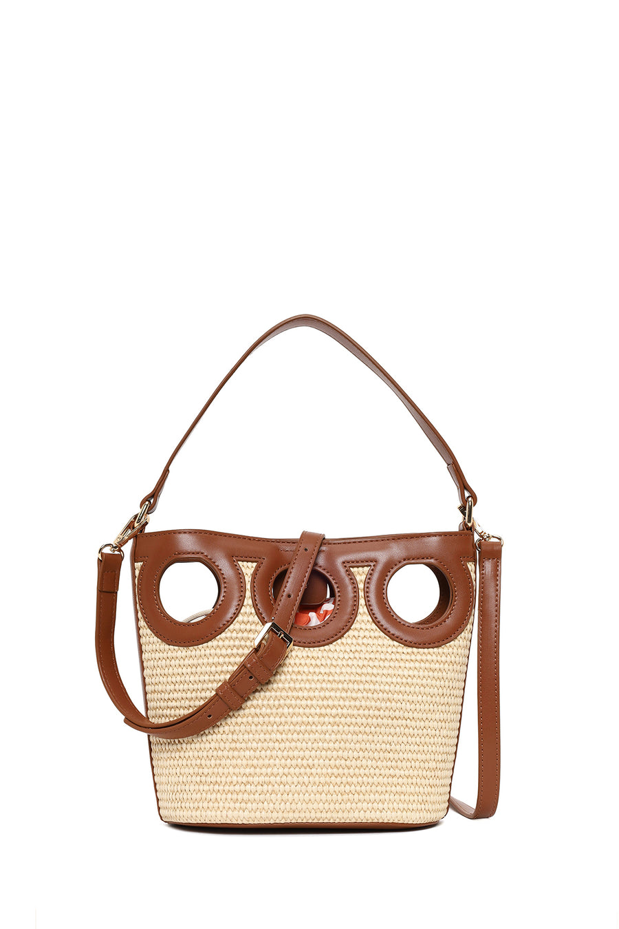 Woman Beige Long-Strap Wicker Shoulder Bag 26PBD2741M7 | Derimod