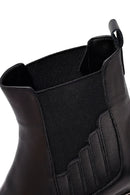 Women's Black Thick Heeled Leather Chelsea Boots | Derimod