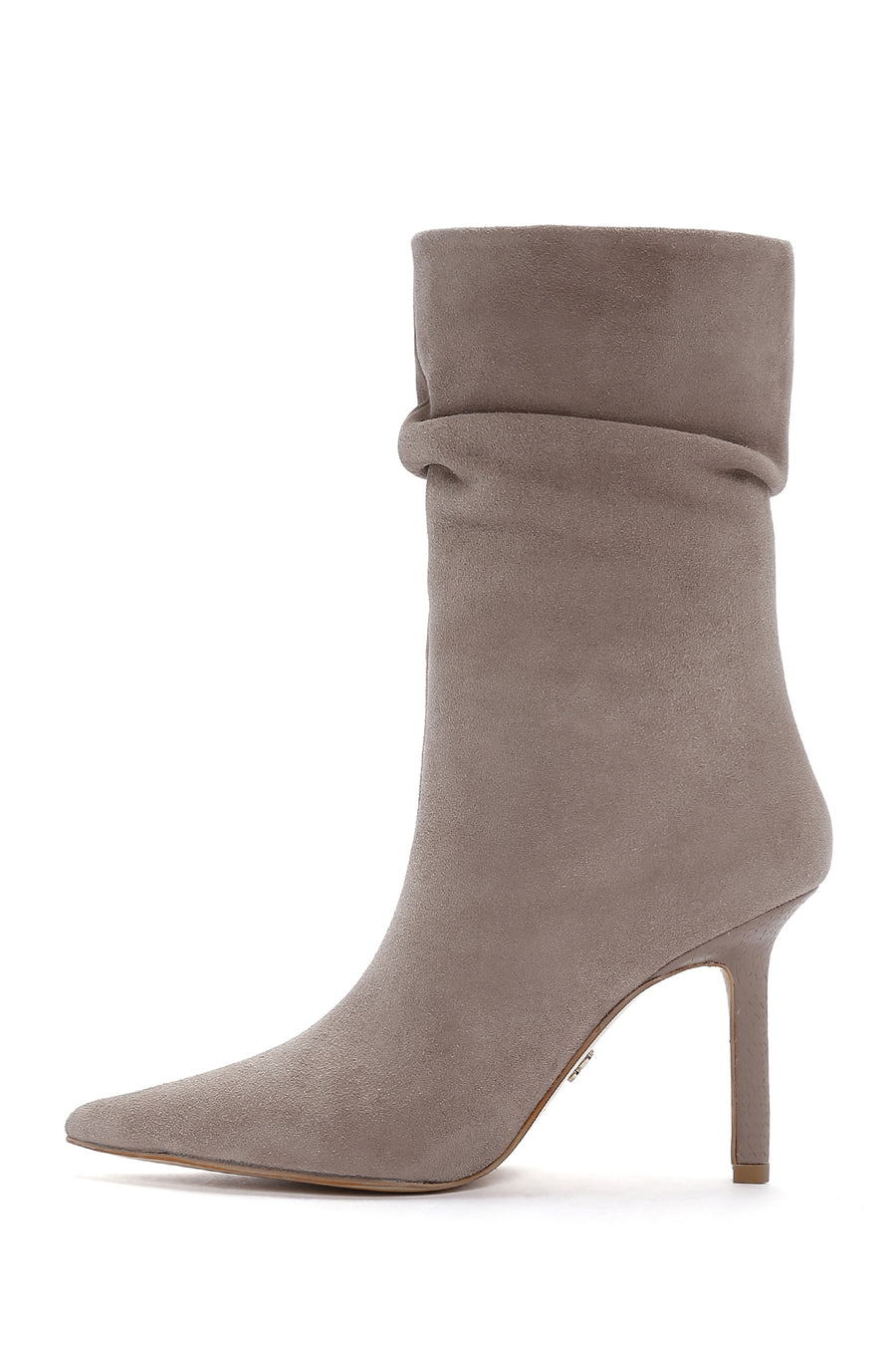 Women's Mink Thin Heeled Suede Leather Boots