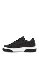 Male Black Lace-Up Thick-Soled Leather Sneaker | Derimod