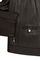 Victoria Woman Black Short Leather Jacket | Derimod