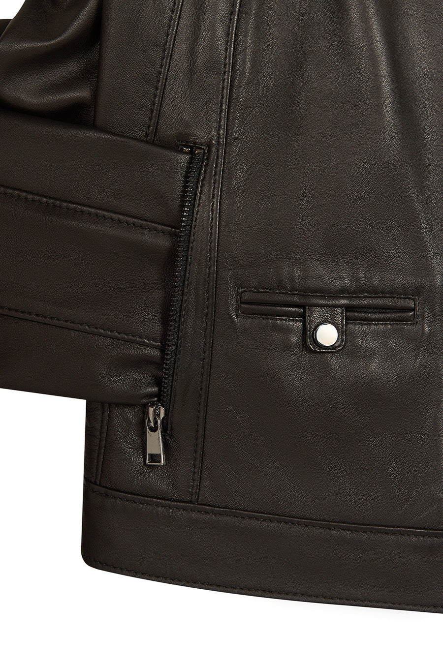 Victoria Woman Black Short Leather Jacket