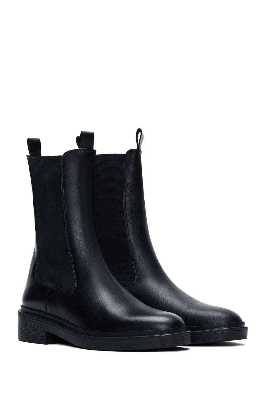 Women's Black Leather Chelsea Classic Boots