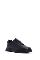 Men's Black Lace-Up Leather Casual Sneakers | Derimod