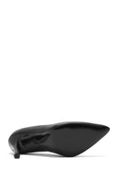 Women's Black High Thin Heel Leather Stiletto | Derimod