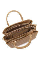 Women's Brown Long Strap Printed Sleeve Bag | Derimod