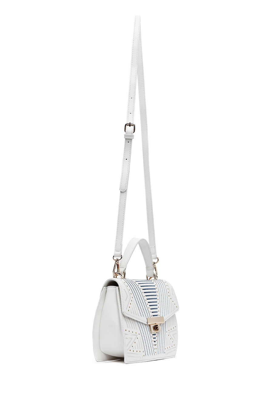 Women's Cream Printed Long Shoulder Bag