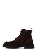 Male Brown Zip Closure Suede Boots | Derimod