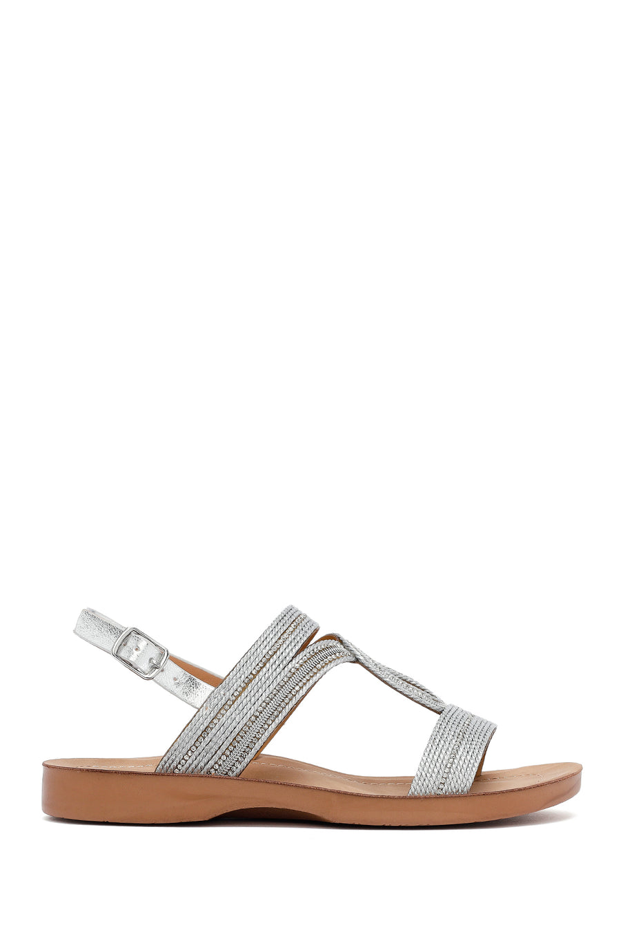 Women's Silver Stone Sandals 25SFE464914 | Derimod