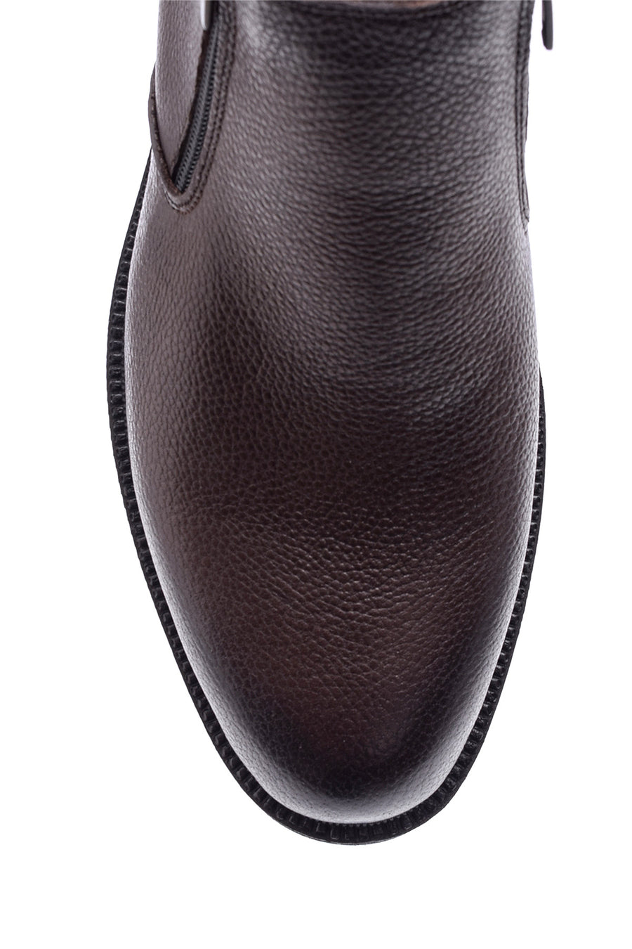 Men's Zipper Detailed Leather Boots