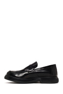 Male Black Thick-Soled Leather Casual Loafer | Derimod