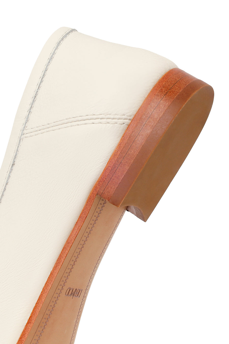 Women's White Leather Loafer with Buckle