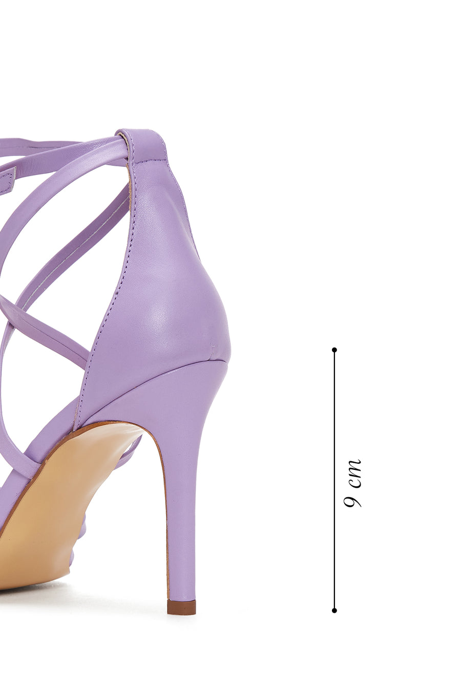Women's Lilac Leather Heeled Sandals