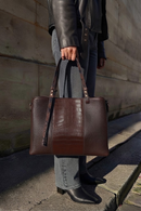 Woman Brown Long-Strap Patterned Shoulder Bag | Derimod