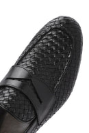Erkek Siyah Örgü Deri Klasik Loafer | Derimod