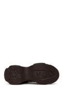 Woman Brown Lace-Up Thick-Soled Suede Leather Sneaker | Derimod