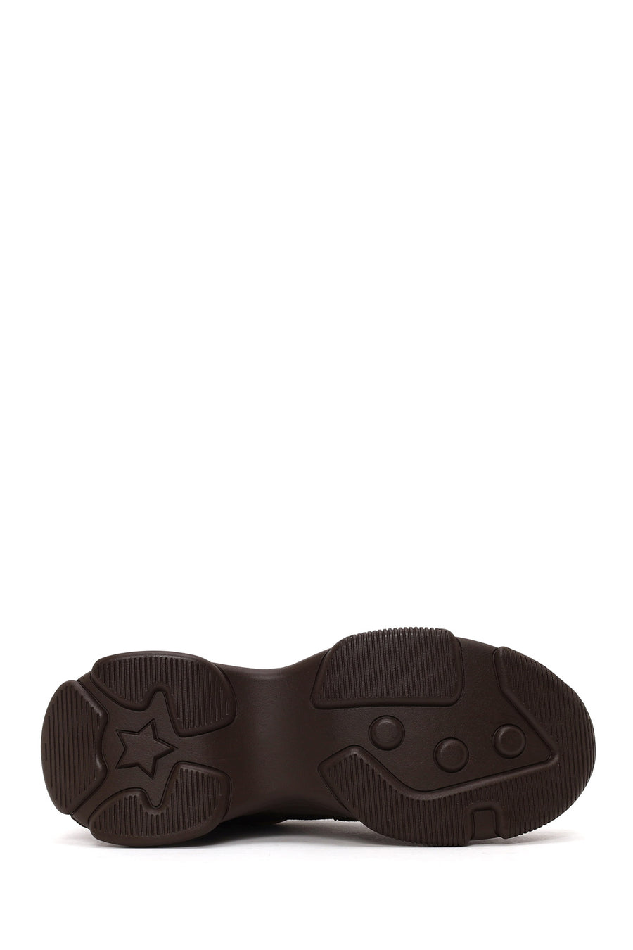 Woman Brown Lace-Up Thick-Soled Suede Leather Sneaker