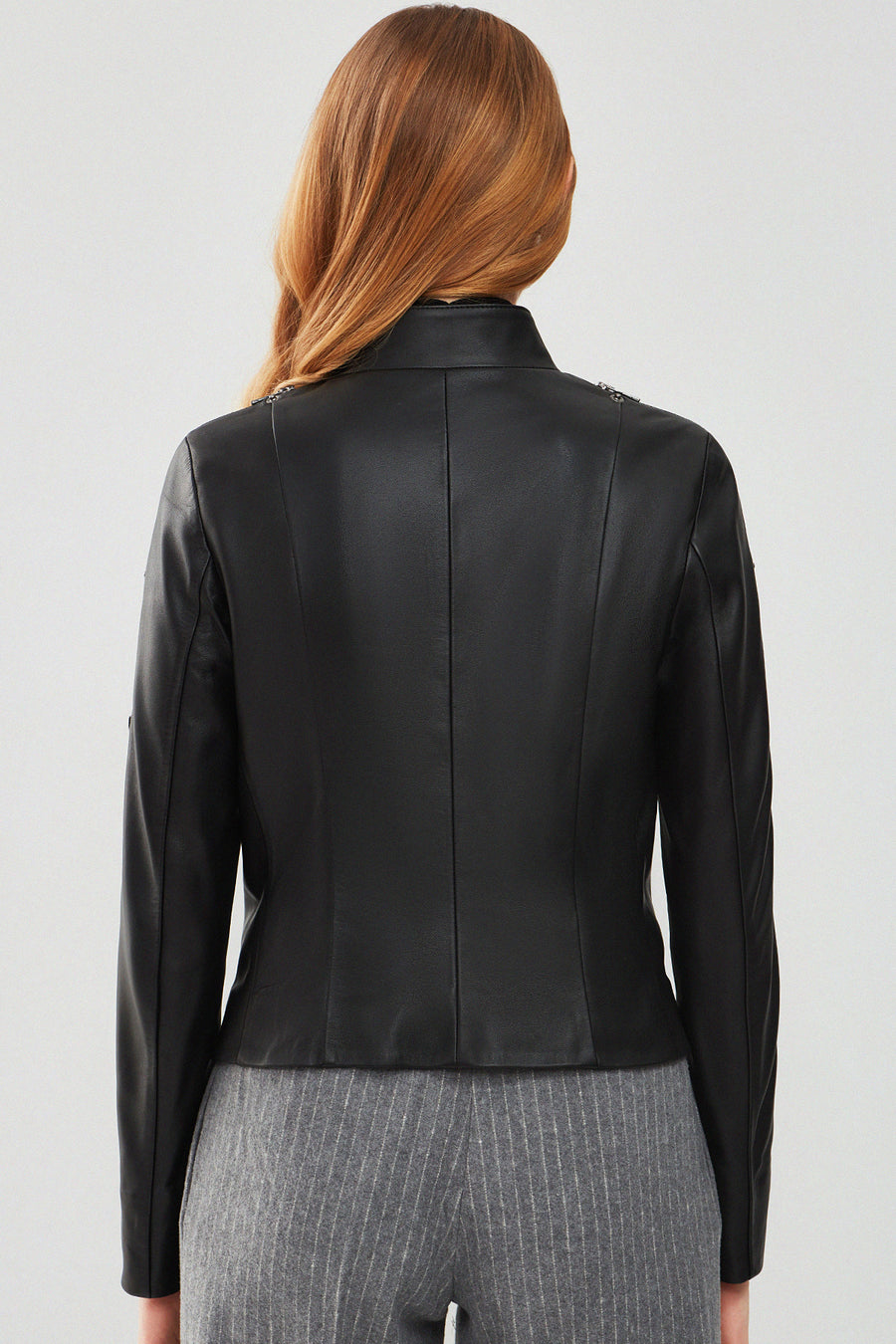 Tara Women's Black Short Leather Jacket