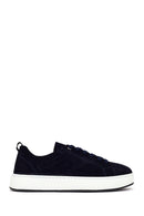 Erkek Lacivert Bağcıklı Süet Deri Sneaker | Derimod