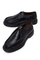 Male Black Lace-Up Thick-Soled Leather Casual Shoes | Derimod