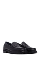 Woman Black Leather Masculine Loafer | Derimod