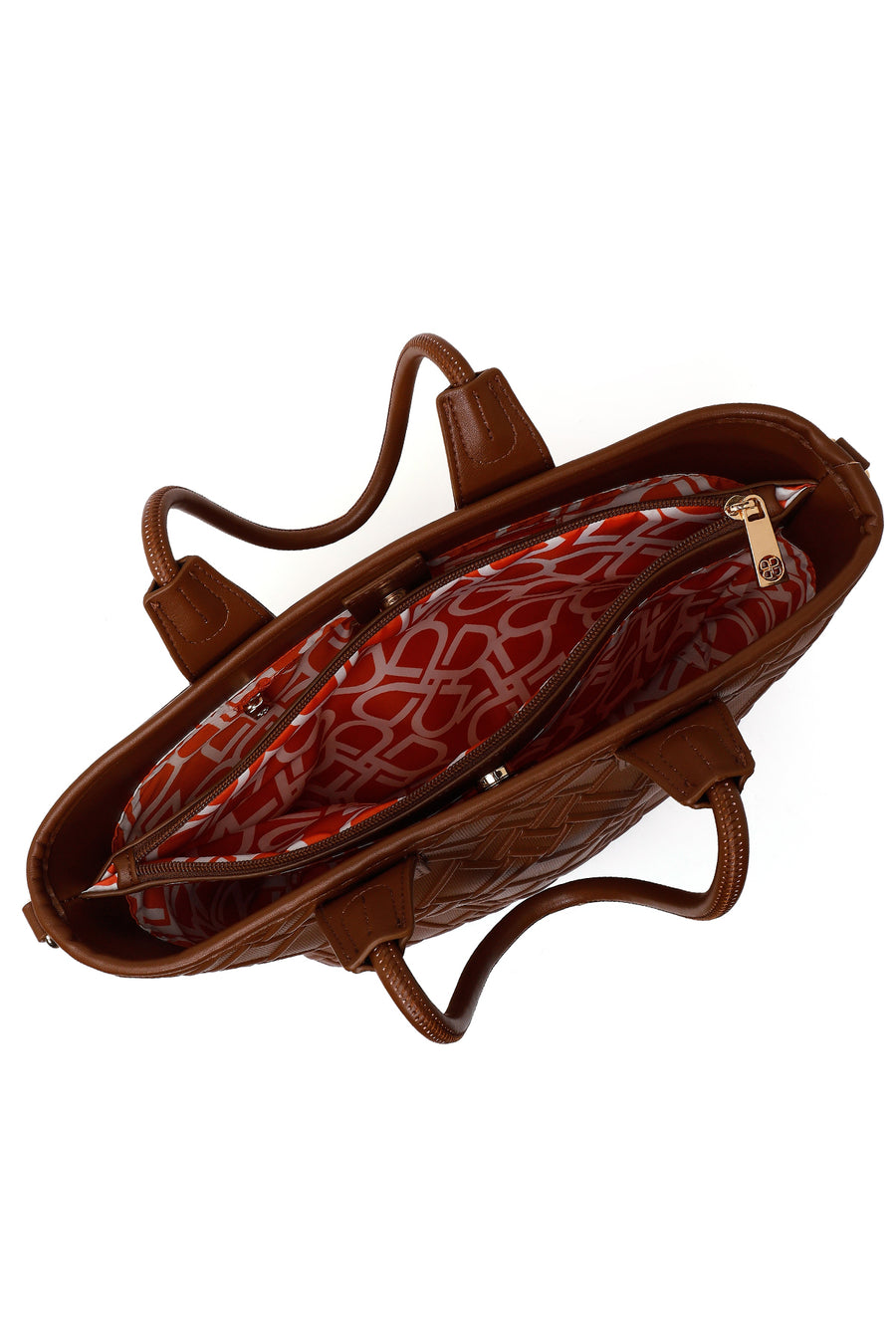 Woman Brown Long-Strap Printed Shoulder Bag