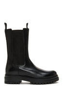 Woman Black Zippered Leather Casual Boots | Derimod