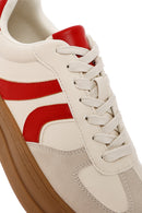 Women's Beige Lace-Up Chunky Sole Sneakers | Derimod