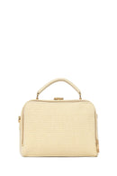 Women's Cream Long Strap Straw Handle Bag | Derimod