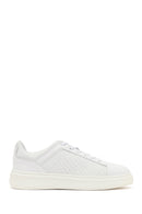 Erkek Beyaz Bağcıklı Deri Sneaker | Derimod