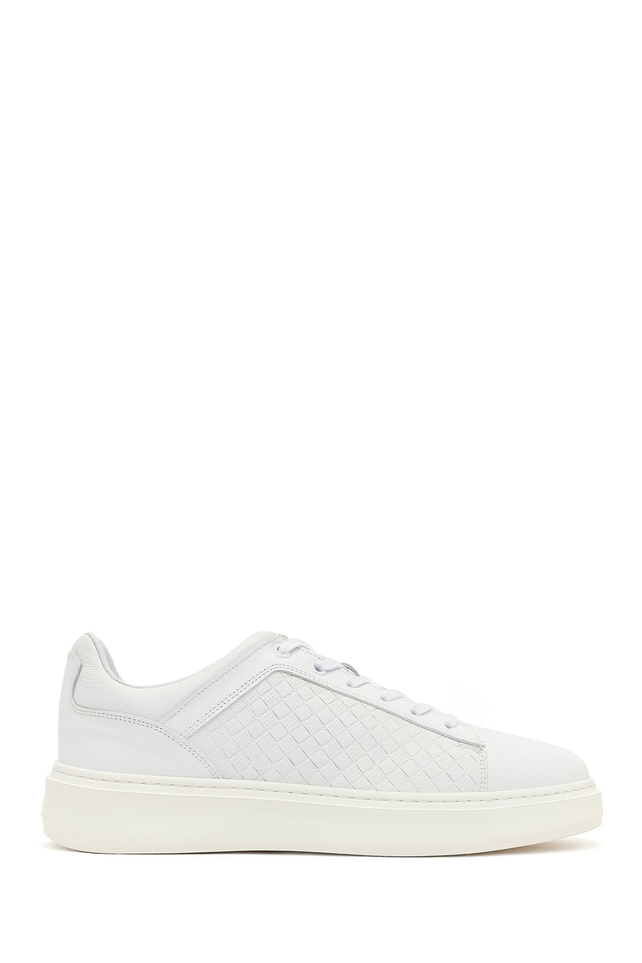 Erkek Beyaz Bağcıklı Deri Sneaker 26SFD660218 | Derimod