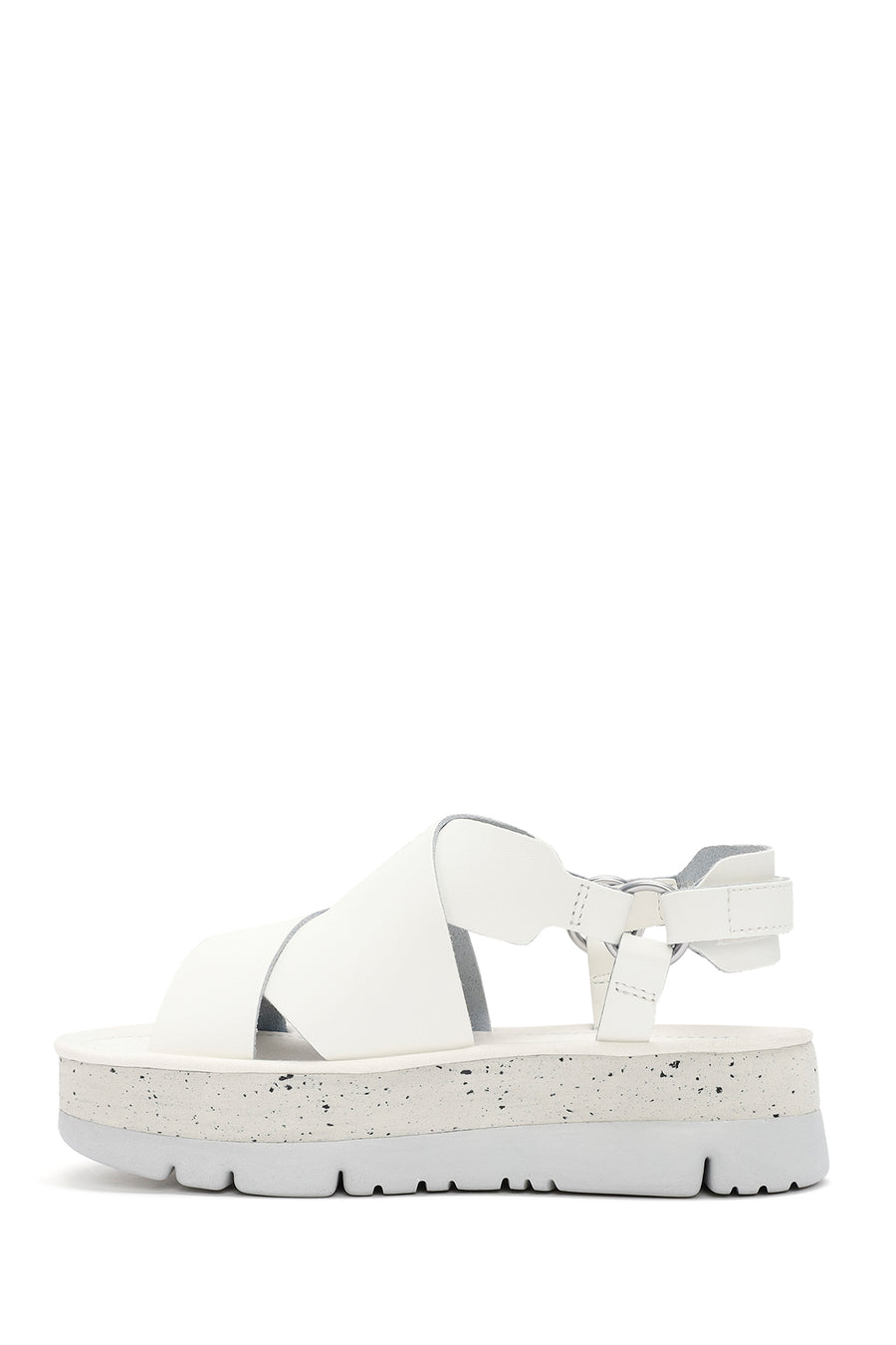 Camper Women's White Oruga Up Thick Soled Leather Sandals