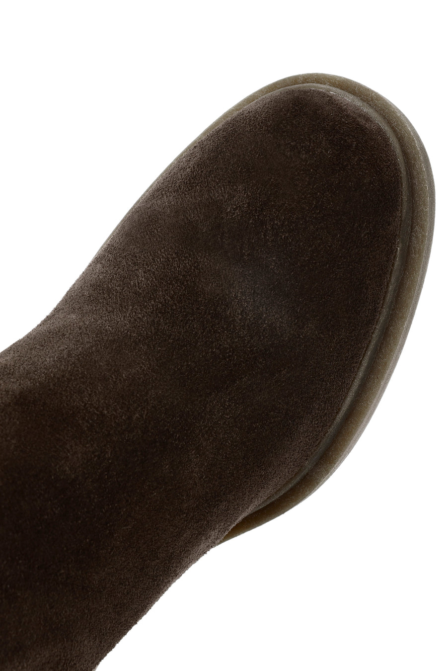 Woman Brown Chunky Heel Suede Leather Chelsea Boots